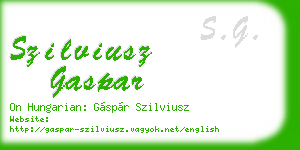 szilviusz gaspar business card